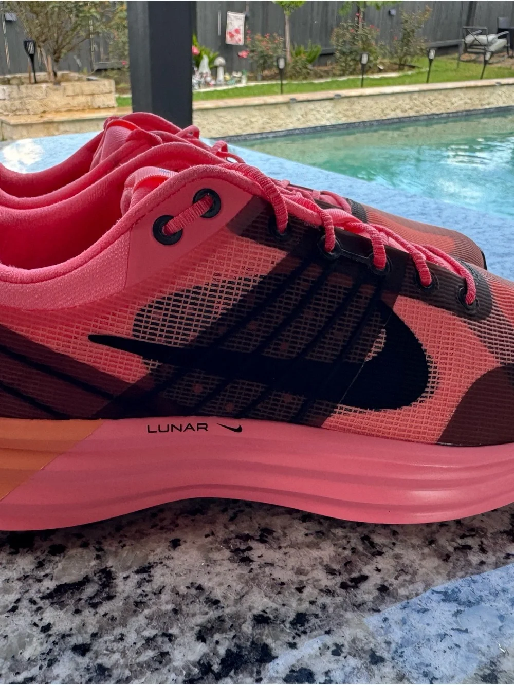 Nike Women's Lunar Running Shoes - Pink and Black